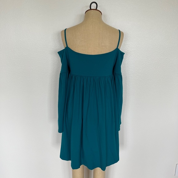 Susana Monaco Women Square Neck Bell Sleeves Straight Hem Dress Size L - Picture 4 of 9